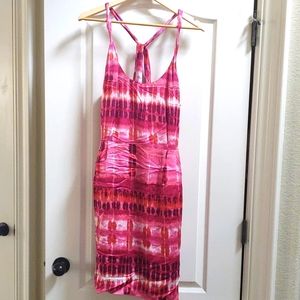 Pink silk party dress! Racer back style w/ pockets